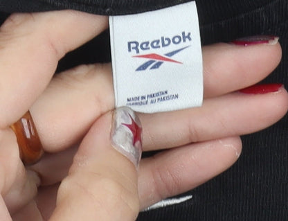 Womens UK Size S Reebok Black Basic T-Shirt