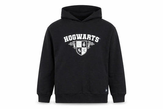 Harry Potter Boys Black Pullover Hoodie 9-10 Years Hogwarts Crest