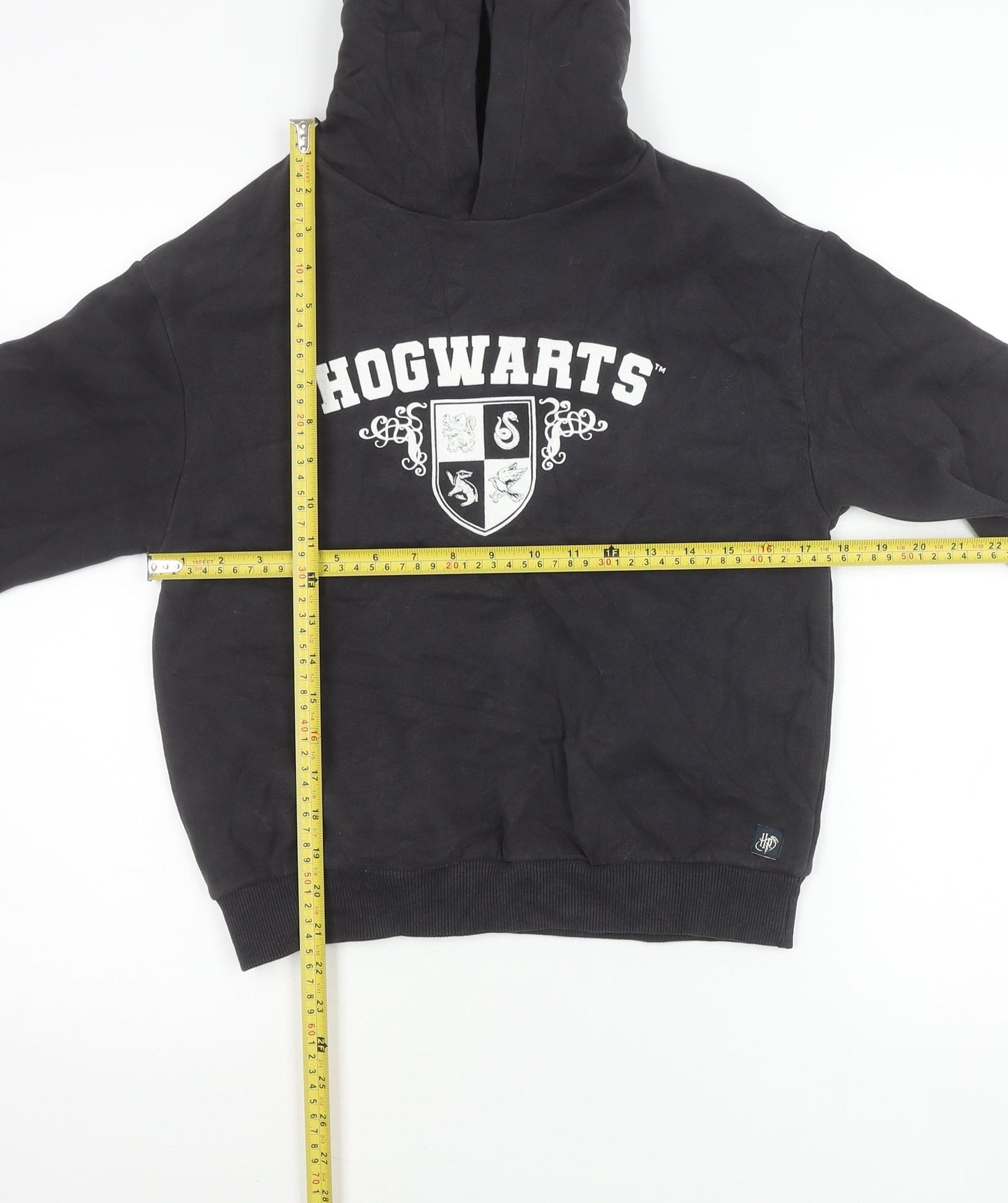 Harry Potter Boys Black Pullover Hoodie 9-10 Years Hogwarts Crest