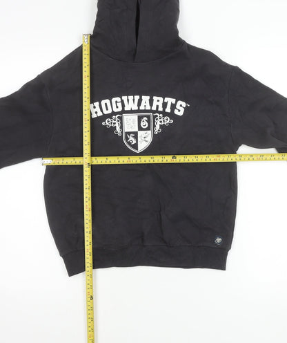 Harry Potter Boys Black Pullover Hoodie 9-10 Years Hogwarts Crest
