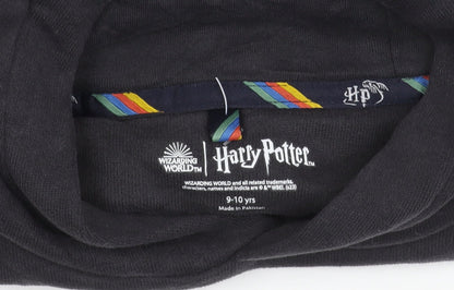 Harry Potter Boys Black Pullover Hoodie 9-10 Years Hogwarts Crest