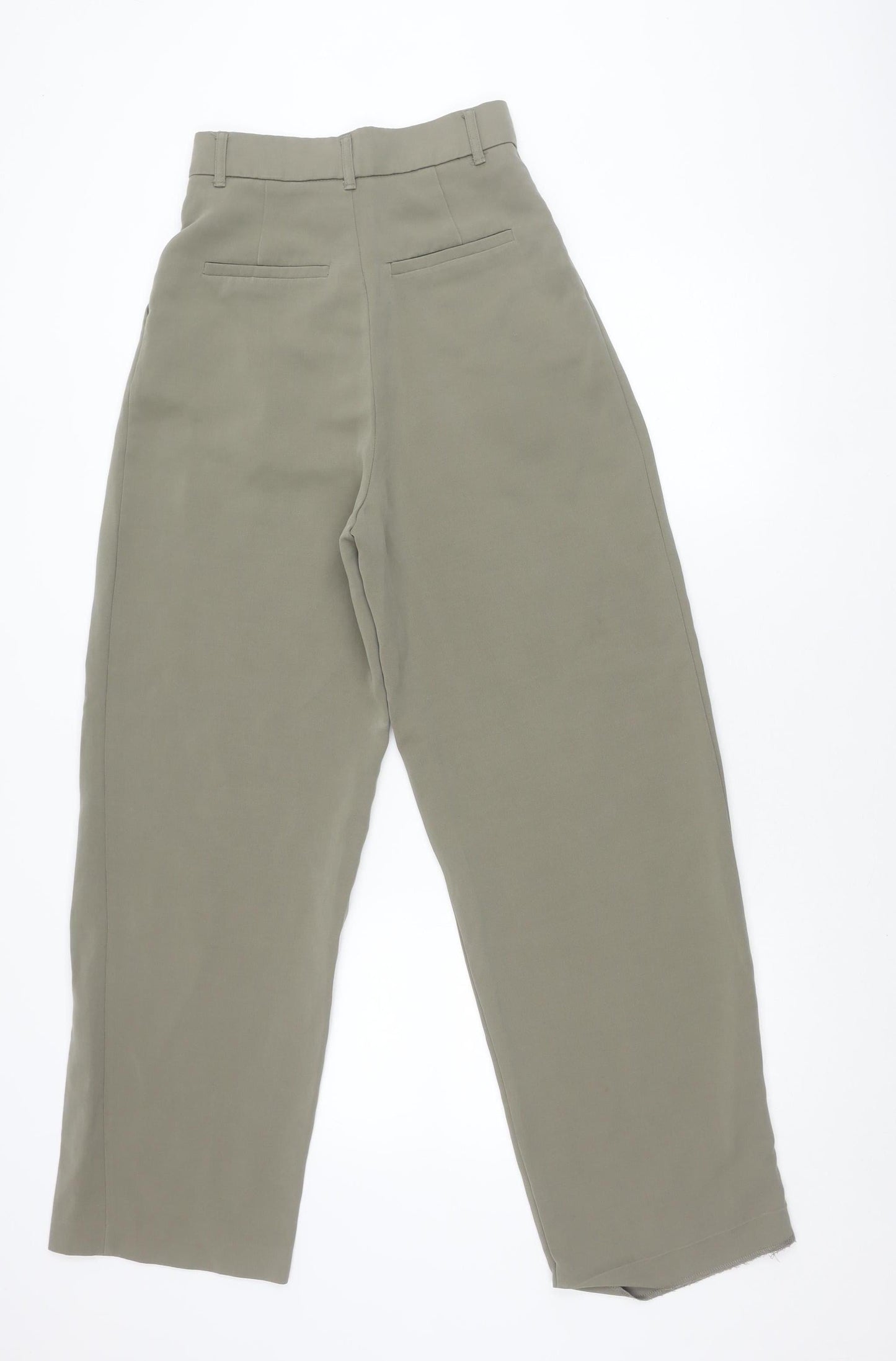 Womens UK Size XS Zara Regular Fit Chino Beige Trousers