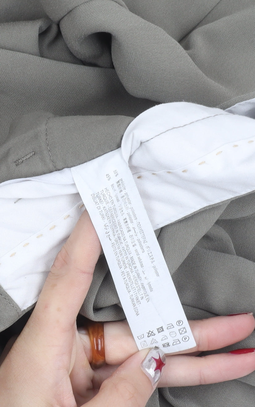Womens UK Size XS Zara Regular Fit Chino Beige Trousers