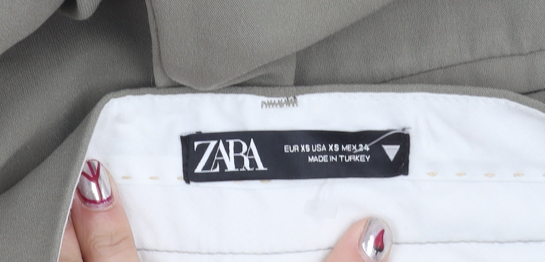 Womens UK Size XS Zara Regular Fit Chino Beige Trousers