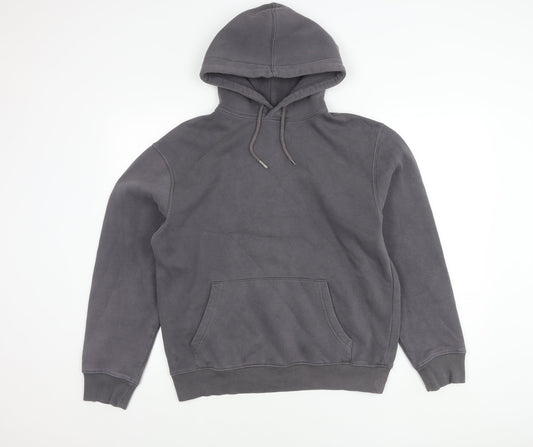Topman Men’s Grey Pullover Hoodie S Regular Fit Fleece Lined