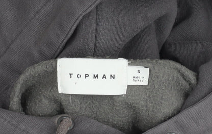Topman Men’s Grey Pullover Hoodie S Regular Fit Fleece Lined