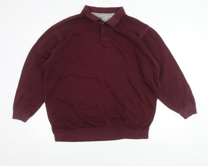 James Pringle Men’s Red XL Long Sleeve Polo Shirt Cotton Blend