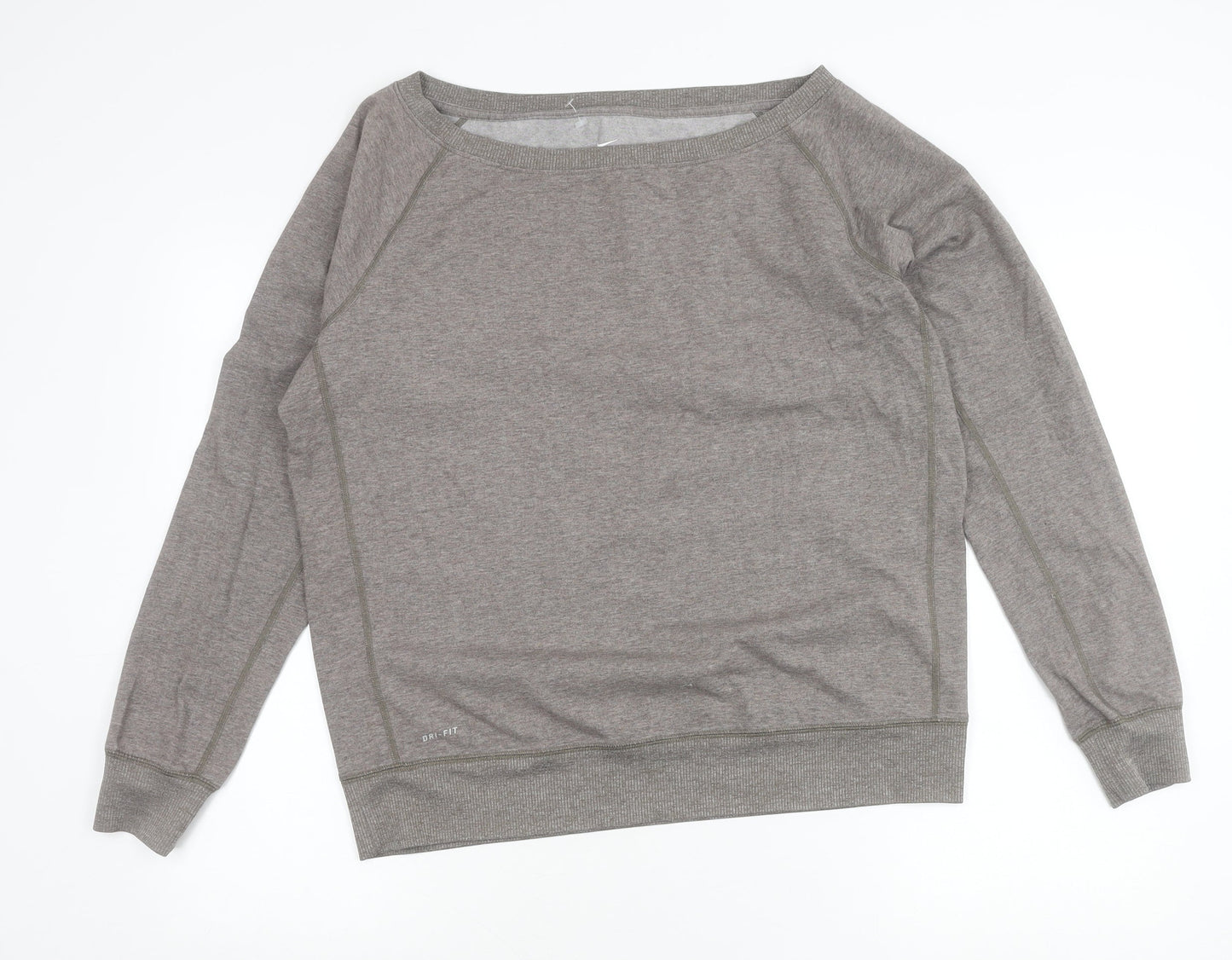 Nike Women’s Grey Dri-Fit Pullover Sweatshirt Size L Long Sleeve
