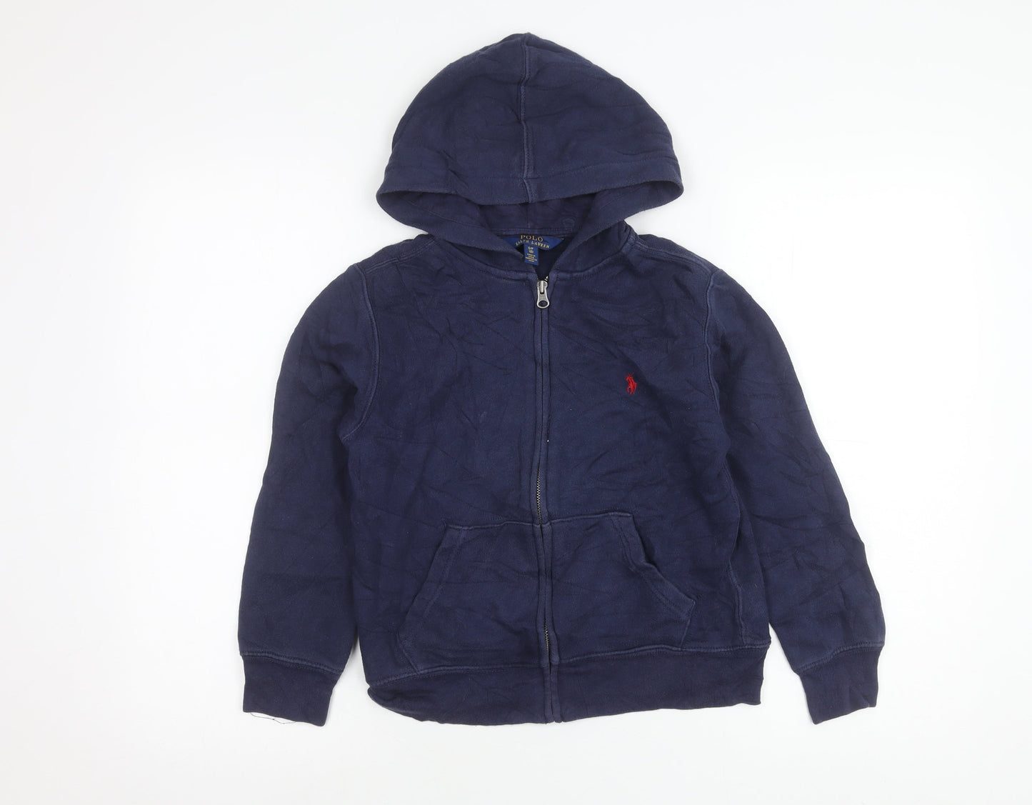 Ralph Lauren Boys Blue 8 Years Hooded Full Zip Jacket Cotton Blend