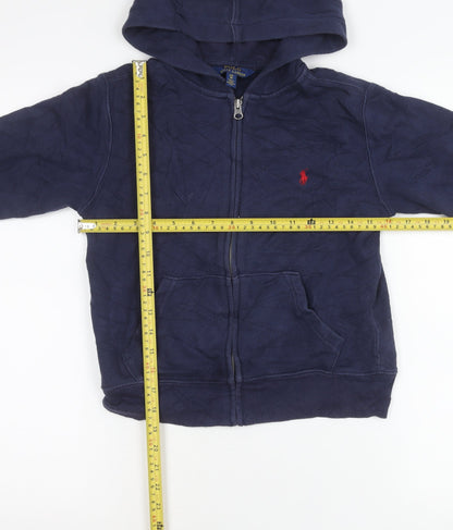 Ralph Lauren Boys Blue 8 Years Hooded Full Zip Jacket Cotton Blend