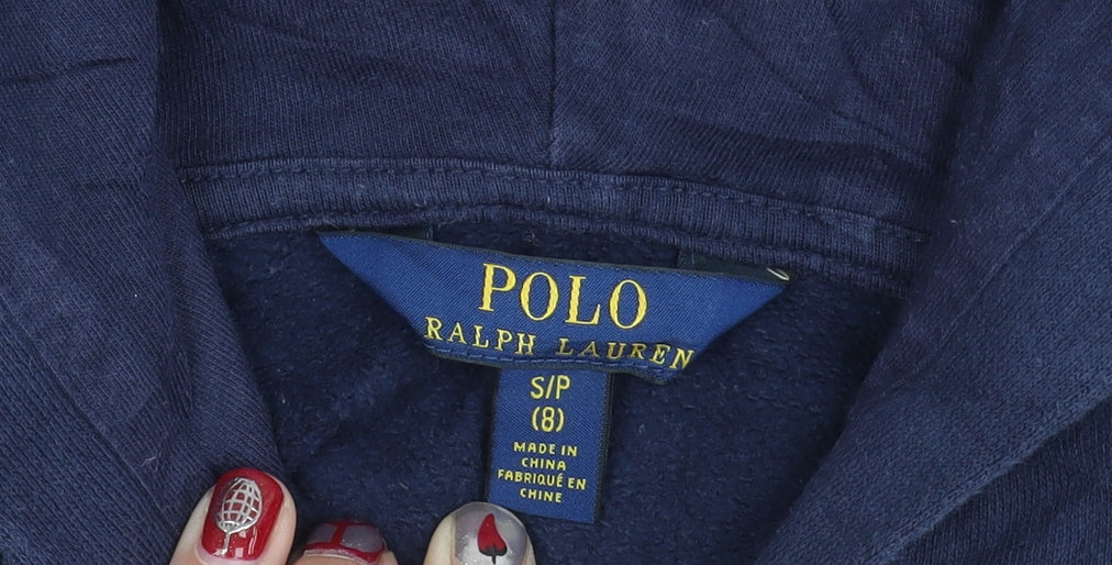 Ralph Lauren Boys Blue 8 Years Hooded Full Zip Jacket Cotton Blend