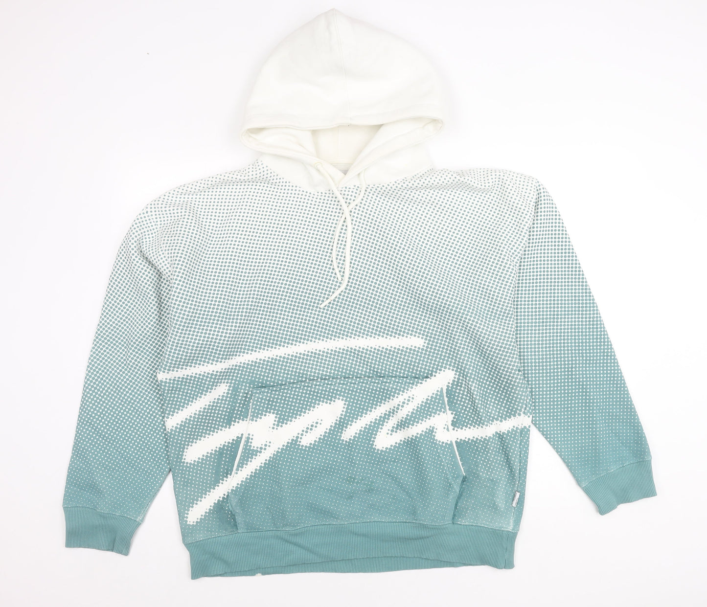 Topman Men’s Green Pullover Hoodie L Long Sleeve Graphic Print