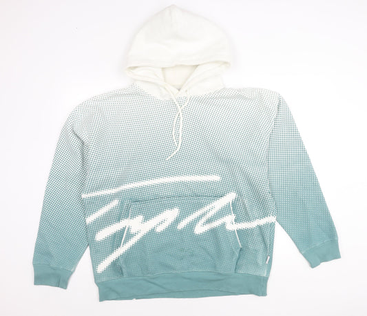 Topman Men’s Green Pullover Hoodie L Long Sleeve Graphic Print