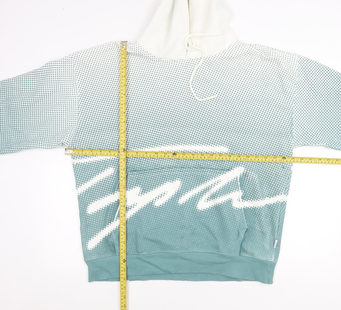 Topman Men’s Green Pullover Hoodie L Long Sleeve Graphic Print