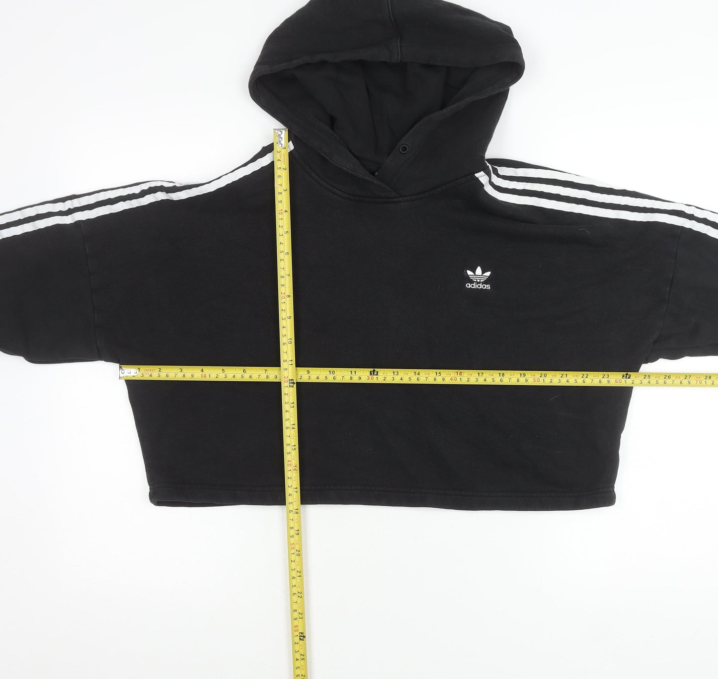 Adidas Womens Black Size 10 Pullover Hoodie Sweatshirt Logo Sports