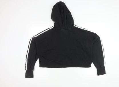 Adidas Womens Black Size 10 Pullover Hoodie Sweatshirt Logo Sports