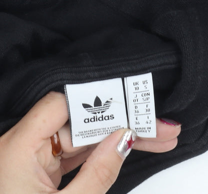 Adidas Womens Black Size 10 Pullover Hoodie Sweatshirt Logo Sports