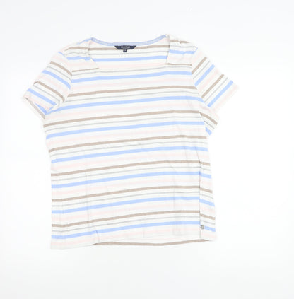 Maine New England Womens Multicolour Stripe T-Shirt Size 18