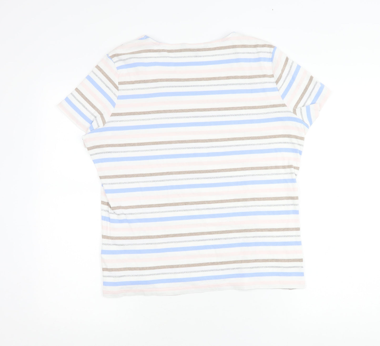 Maine New England Womens Multicolour Stripe T-Shirt Size 18