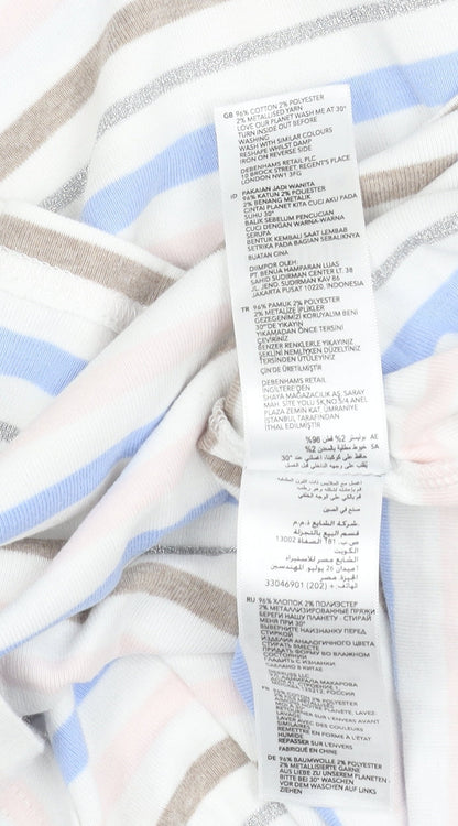 Maine New England Womens Multicolour Stripe T-Shirt Size 18