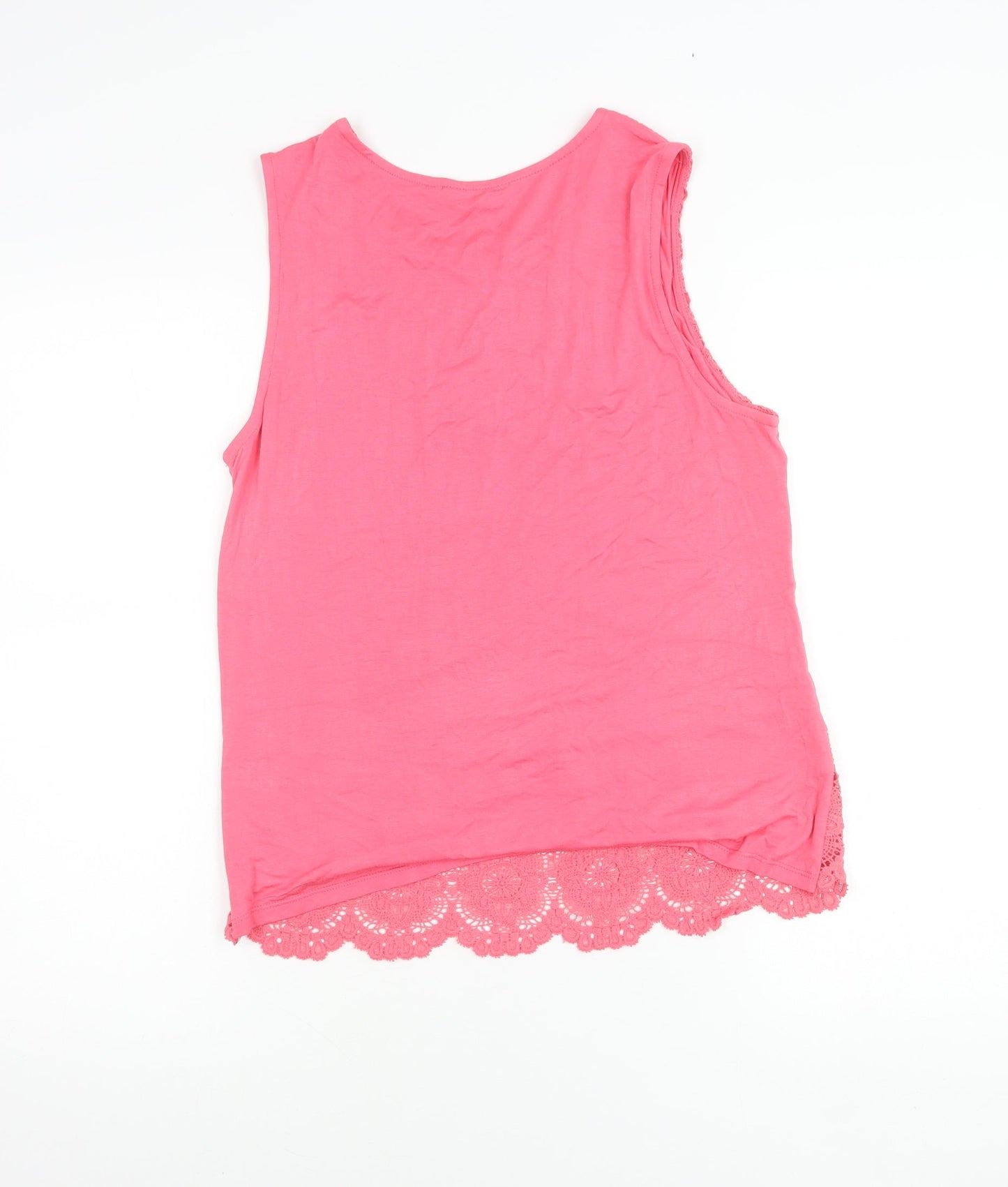 New Look Women’s Pink Lace Tank Top Size 12 Round Neck