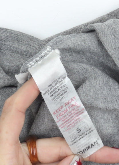 Topman Men’s Grey Multicolour Sleeve Crew Neck T-Shirt Size S