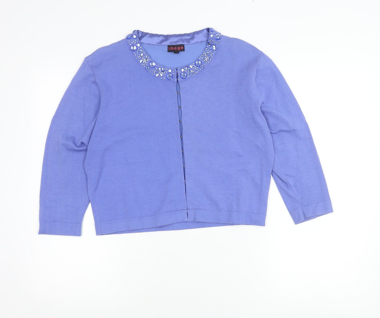 Womens UK Size LXL Image Purple Cardigan Jumper