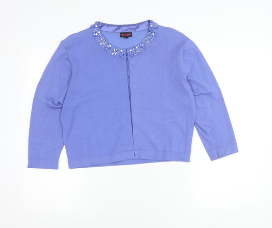 Womens UK Size LXL Image Purple Cardigan Jumper