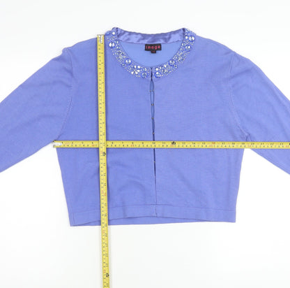 Womens UK Size LXL Image Purple Cardigan Jumper