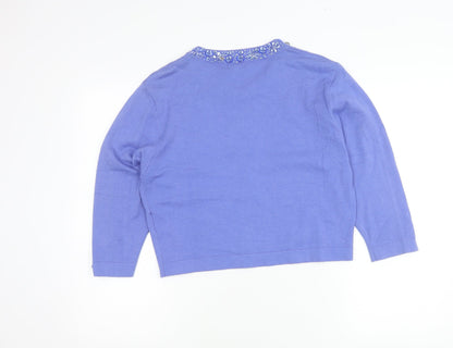 Womens UK Size LXL Image Purple Cardigan Jumper