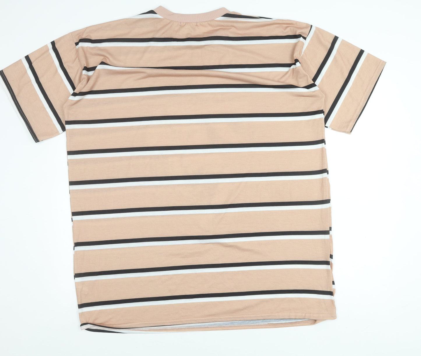 I Saw It First Womens Beige Striped Graphic Angel T-Shirt Size 12