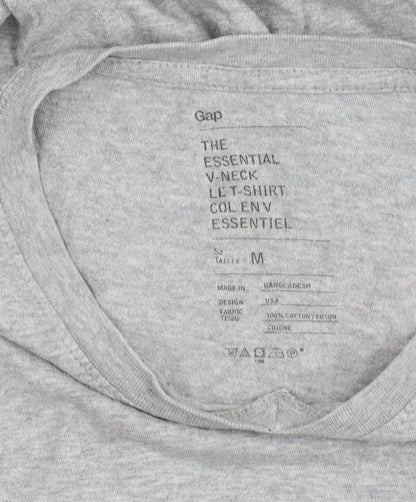 Gap Women’s Grey V-Neck Short Sleeve Cotton T-Shirt Size M