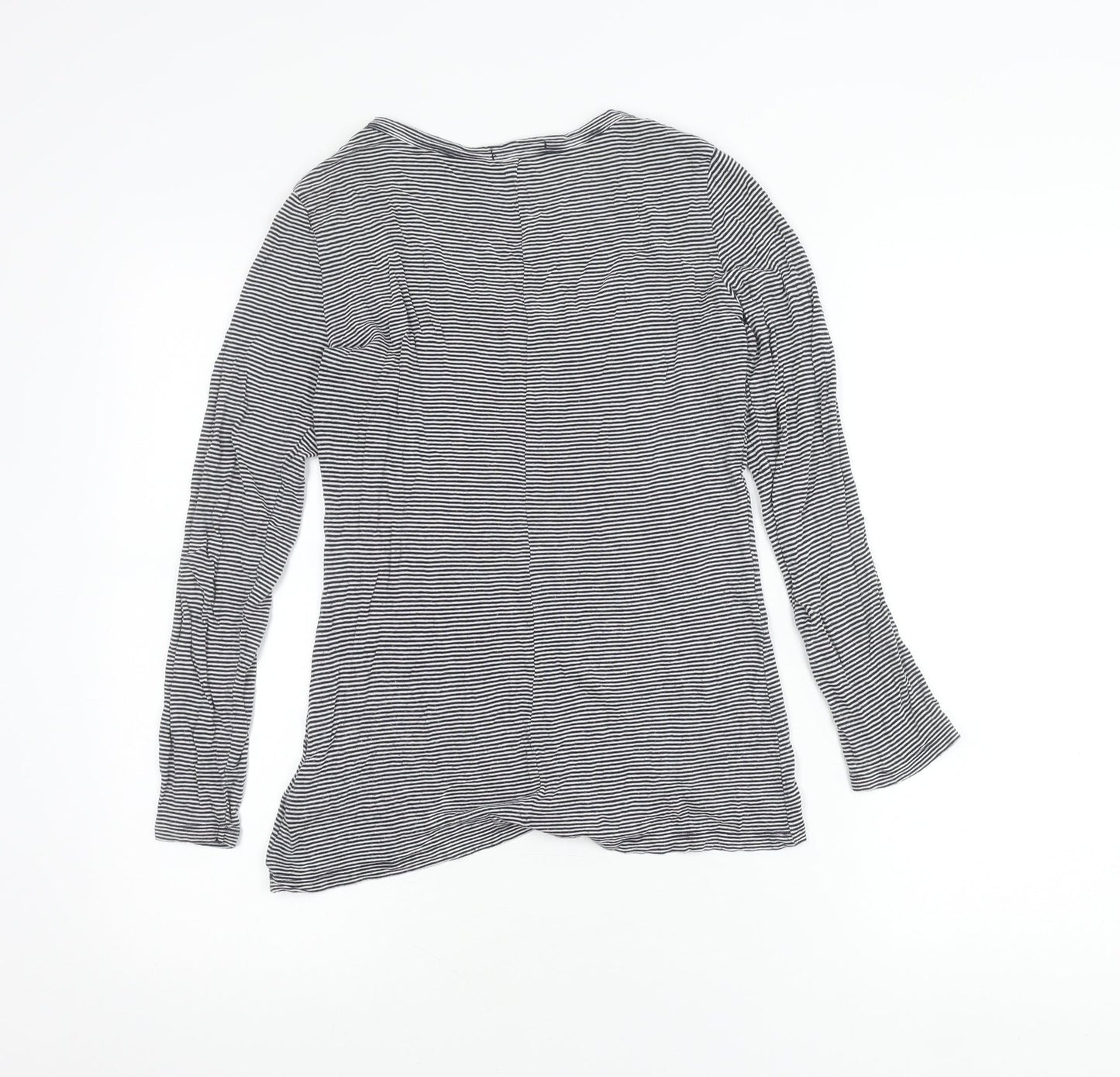 Gap Womens XS Black Striped Scoop Neck Long Sleeve Jersey Top