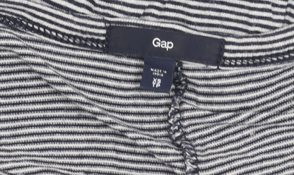 Gap Womens XS Black Striped Scoop Neck Long Sleeve Jersey Top