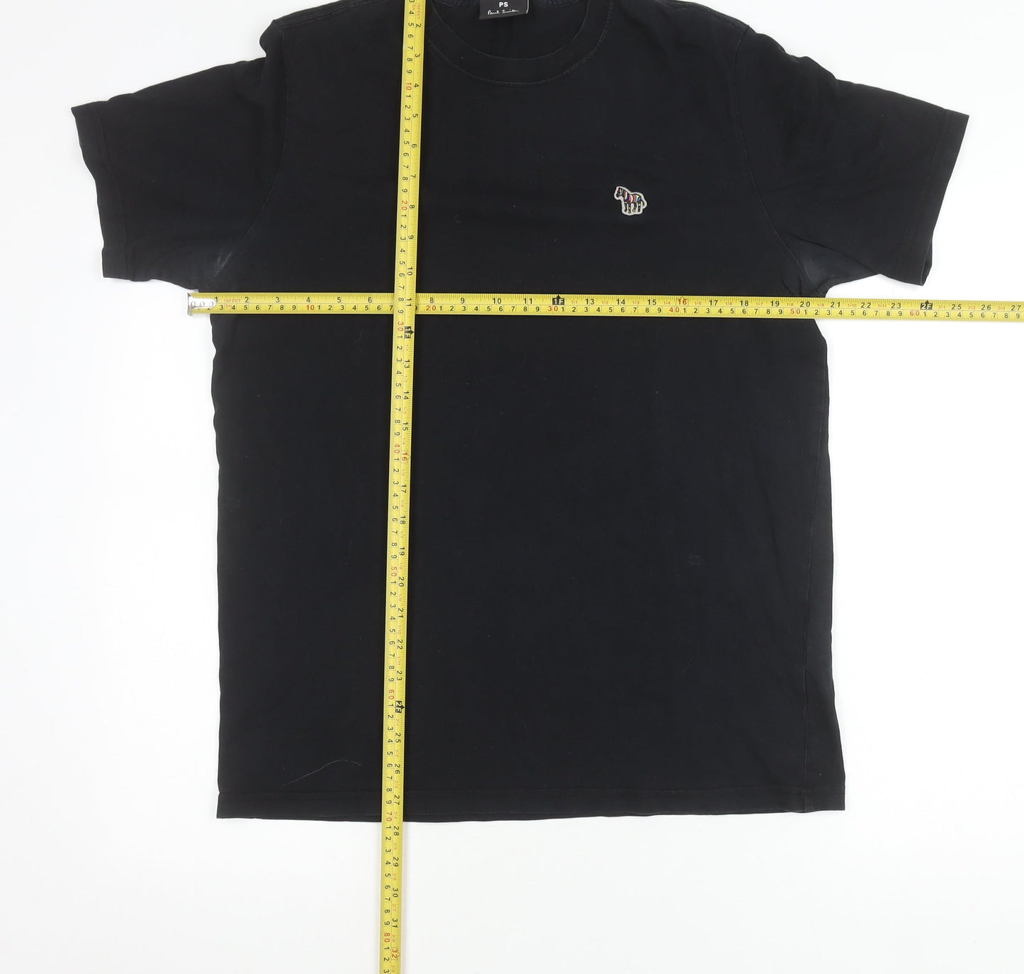 Paul Smith Men’s Black Organic Cotton Zebra Logo T-Shirt L