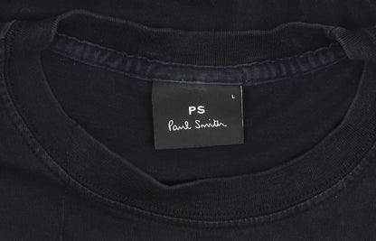 Paul Smith Men’s Black Organic Cotton Zebra Logo T-Shirt L