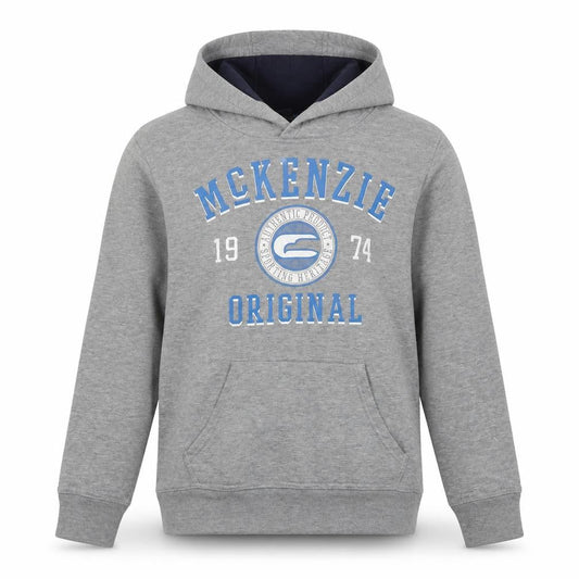 McKenzie Boys Grey Hoodie 13-14 Years Pullover Regular Fit Logo Print