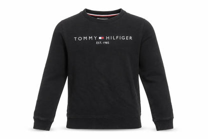 Tommy Hilfiger Boys Black Sweatshirt 12 Years Logo Crew Neck Pullover