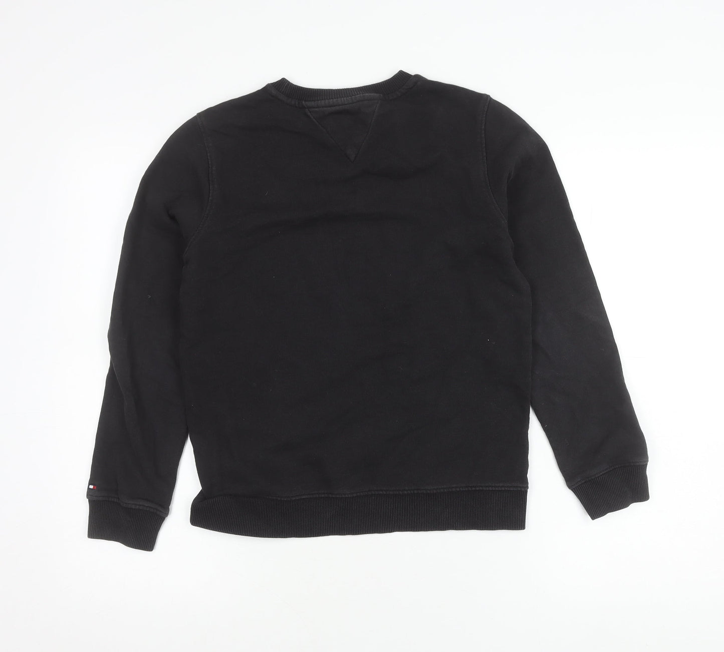 Tommy Hilfiger Boys Black Sweatshirt 12 Years Logo Crew Neck Pullover