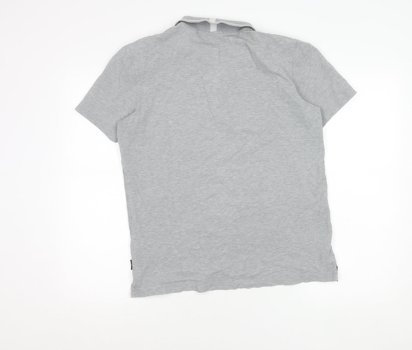 Ted Baker Men's Grey Regular Fit Cotton Polo Shirt Size M