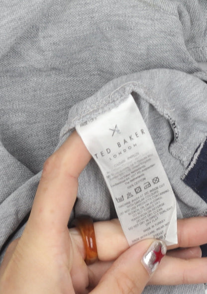 Ted Baker Men's Grey Regular Fit Cotton Polo Shirt Size M