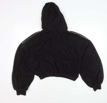 Topshop Women’s Black Hoodie Medium Pullover 1/2 Zip Long Sleeve