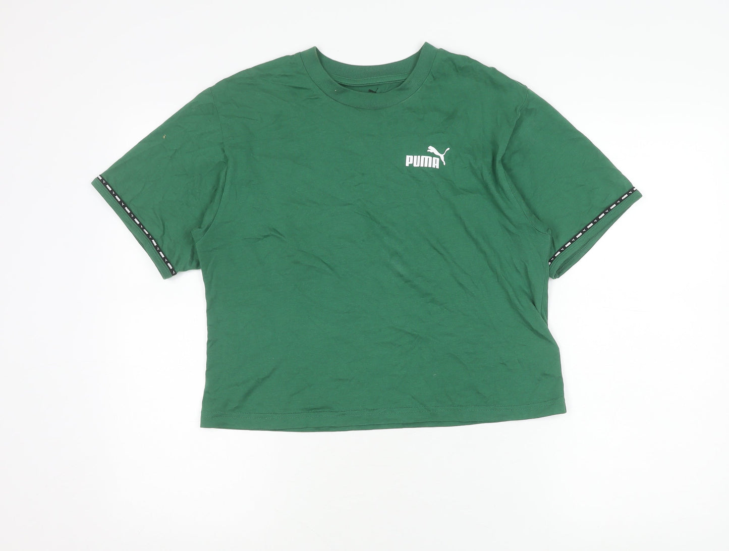 Womens UK Size S PUMA Green Cropped T-Shirt