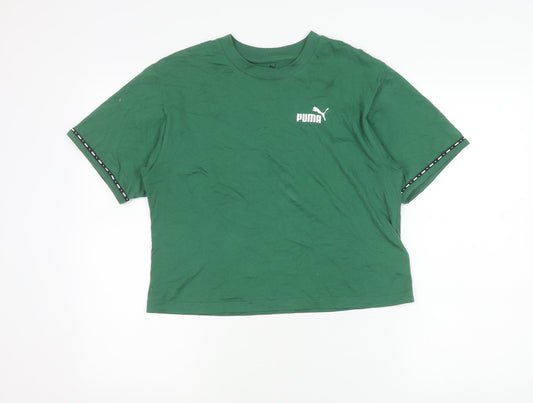 Womens UK Size S PUMA Green Cropped T-Shirt
