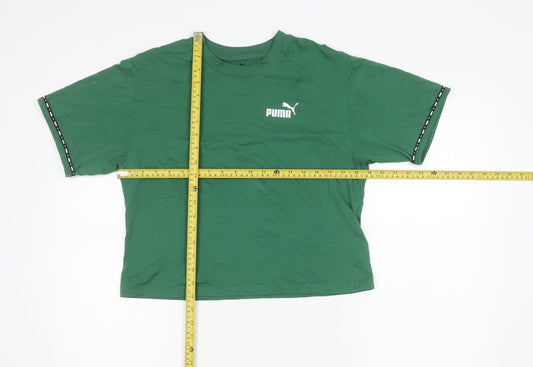 Womens UK Size S PUMA Green Cropped T-Shirt