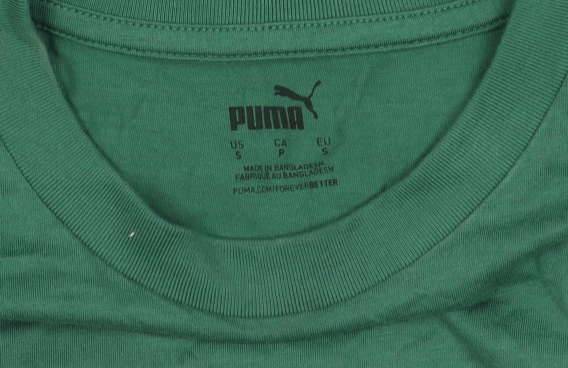 Womens UK Size S PUMA Green Cropped T-Shirt