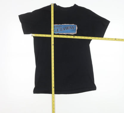 Womens UK Size XS Night Addict Black Basic T-Shirt