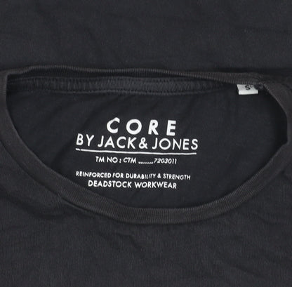 Jack & Jones Men’s Black Small Graphic Logo Crew Neck T-Shirt