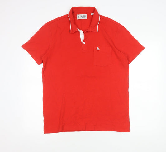 Penguin by Munsingwear Men’s Red Polo Shirt L Cotton Short Sleeve