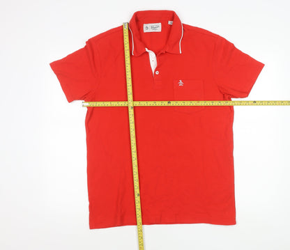 Penguin by Munsingwear Men’s Red Polo Shirt L Cotton Short Sleeve